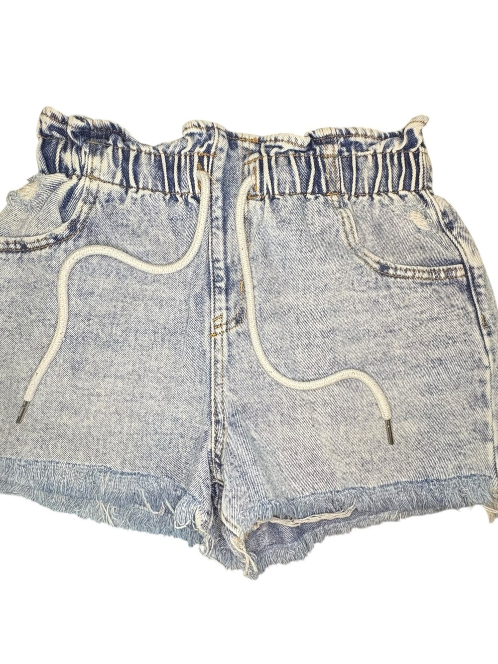 wild fable Light Blue Paperbag Denim Shorts with Drawstring sz XS